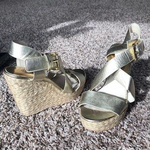 Gold wedges, in good condition, worn a handful of times.
